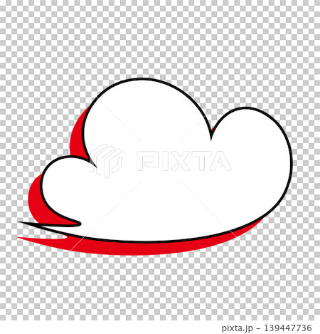 簡單的雲朵形對話框插圖素材（白色背景） 139447736