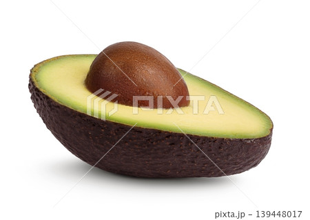 avocado half isolated on white background close up avocado half isolated on white background close up 139448017