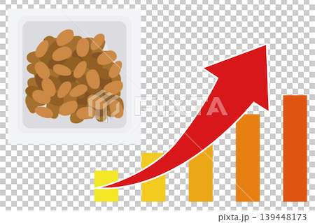 納豆パックの値上げと価格上昇を示すインフォグラフィックイラスト 納豆パックの値上げと価格上昇を示すインフォグラフィックイラスト 139448173