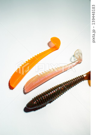Fishing custom worms isolated. Accessories for fishing Fishing custom worms isolated. Accessories for fishing 139448183