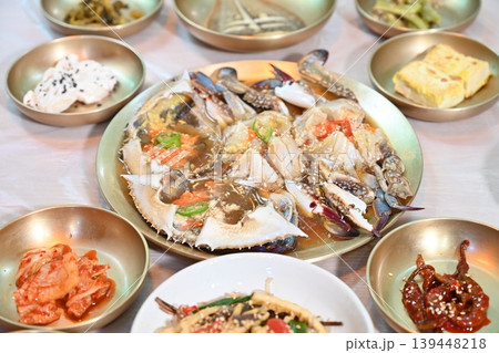 Traditional Korean Soy Sauce Marinated Raw Crab Ganjang Gejang Traditional Korean Soy Sauce Marinated Raw Crab Ganjang Gejang 139448218