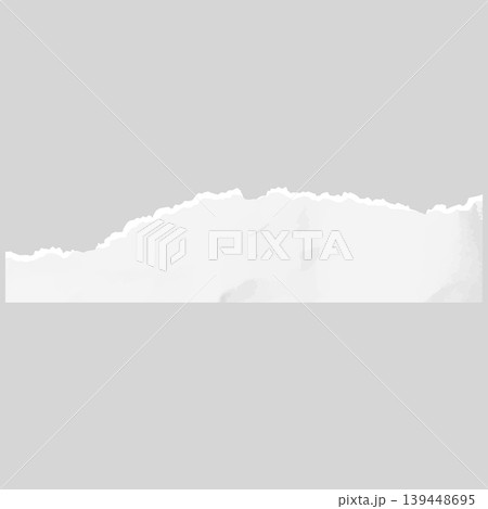 A crumpled piece of torn white paper with a jagged top edge, on a gray isolated background. A crumpled piece of torn white paper with a jagged top edge, on a gray isolated background. 139448695