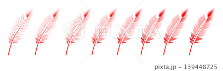 Collection of feather illustration, drawing, engraving, ink line art 139448725