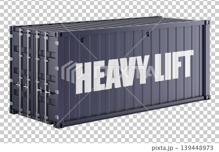 Heavy Lift concept with shipping container. 3D rendering 139448973