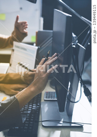 Accounting company provide finance and taxation planning for profitable cash flow, Auditor accountant working in office, analyze financial data and accounting record with calculator Accounting company provide finance and taxation planning for profitable cash flow, Auditor accountant working in office, analyze financial data and accounting record with calculator 139449115