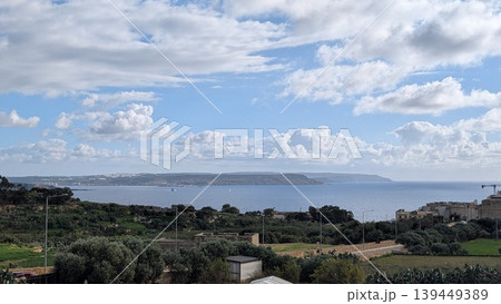 Panoramic view of Comino island and Malta island taken from the hill in Gozo Panoramic view of Comino island and Malta island taken from the hill in Gozo 139449389