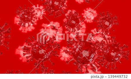 Red Virus Cells Medical Background 3d render. 139449732