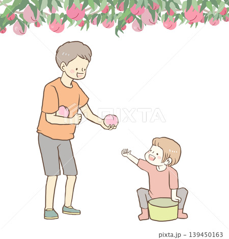 桃狩りを楽しむ2人 139450163