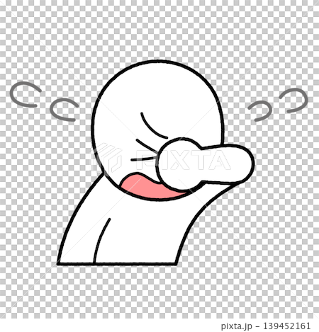 男泣きする白い人物のキャラクターのイラスト 139452161