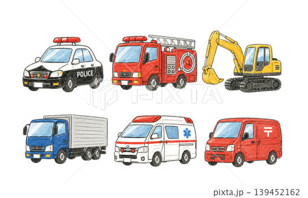 働く車のセットイラスト 139452162