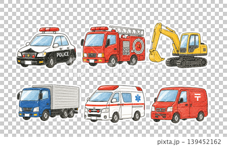 働く車のセットイラスト 139452162