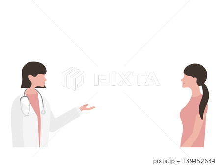 女性患者に医療説明をする女医のベクターイラスト素材 女性患者に医療説明をする女医のベクターイラスト素材 139452634