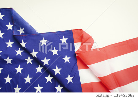 american wave flag isolated on white background, USA american wave flag isolated on white background, USA 139453068