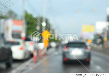 traffic jam in the city, blurred image traffic jam in the city, blurred image 139453342