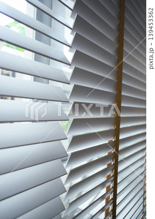 white window blinds in home, object for decorate interior of house 139453362