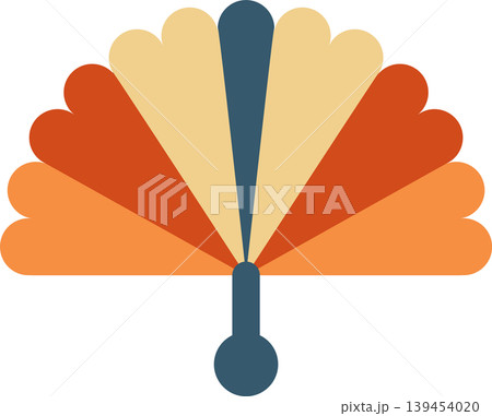 Minimal Summer Handheld Fan Flat Illustration in Retro Colors Minimal Summer Handheld Fan Flat Illustration in Retro Colors 139454020