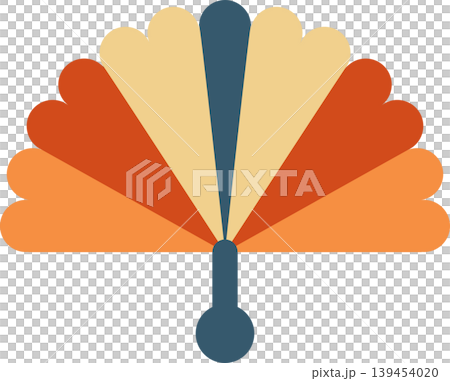 Minimal Summer Handheld Fan Flat Illustration in Retro Colors Minimal Summer Handheld Fan Flat Illustration in Retro Colors 139454020