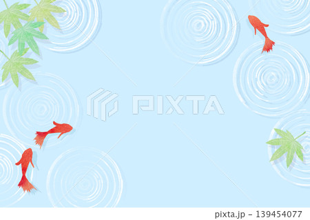 水彩の金魚が泳いでいる夏イメージの背景イラスト 水彩の金魚が泳いでいる夏イメージの背景イラスト 139454077