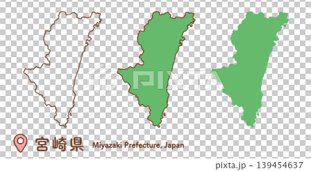 Miyazaki Prefecture Map Illustration Set | Simple and Easy-to-Use Vector Materials Miyazaki Prefecture Map Illustration Set | Simple and Easy-to-Use Vector Materials 139454637