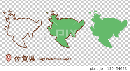 Map illustration set of Saga Prefecture | Flat design vector materials Map illustration set of Saga Prefecture | Flat design vector materials 139454638
