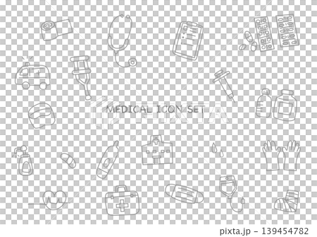 Simple medical icon set (line art illustrations) Simple medical icon set (line art illustrations) 139454782