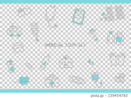 Simple medical icon set (line art illustrations) Simple medical icon set (line art illustrations) 139454783