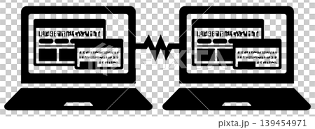 筆記型電腦間螢幕分享圖示(單色) 筆記型電腦間螢幕分享圖示(單色) 139454971