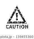 かすれスタンプ｜CAUTION（マーク） 139455360