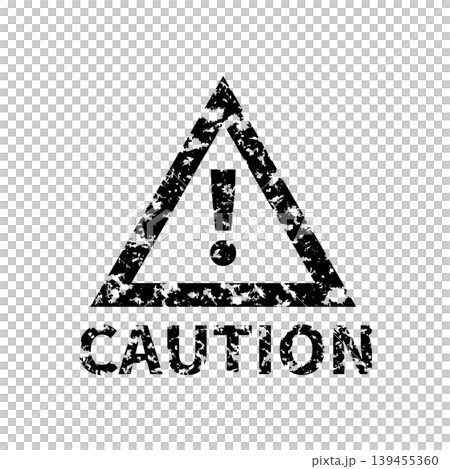 かすれスタンプ｜CAUTION（マーク） 139455360