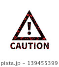 かすれスタンプ｜CAUTION（マーク）（黒・赤） 139455399