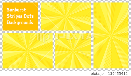 A stylish yellow background set featuring converging lines. A pop of light with overlapping geometric patterns of dots and stripes. A stylish yellow background set featuring converging lines. A pop of light with overlapping geometric patterns of dots and stripes. 139455412
