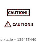 かすれスタンプ｜CAUTION（黒・赤） 139455440