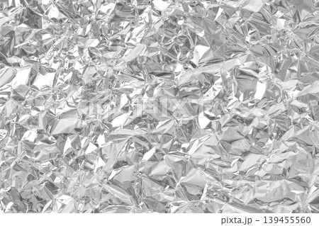 Silver foil leaf shiny texture, abstract grey wrapping paper for background and design art work. 139455560