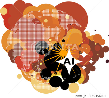 世界に広がるAI技術の抽象的な背景イラスト ベクター 世界に広がるAI技術の抽象的な背景イラスト ベクター 139456007