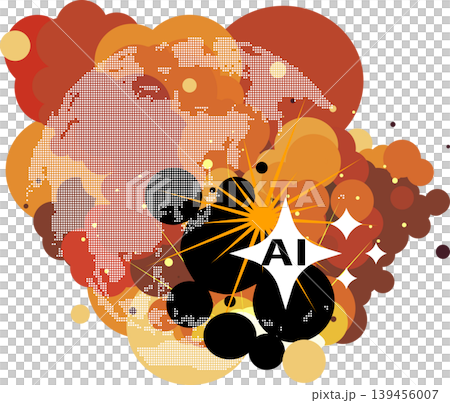 世界に広がるAI技術の抽象的な背景イラスト ベクター 世界に広がるAI技術の抽象的な背景イラスト ベクター 139456007