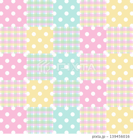 Vector of polka dot and checked patterns for background, wallpaper, backdrop, fabric print, textile, garment, poster, postcard, print, clothes, texture, decorations, book cover, sticky note, notepads Vector of polka dot and checked patterns for background, wallpaper, backdrop, fabric print, textile, garment, poster, postcard, print, clothes, texture, decorations, book cover, sticky note, notepads 139456016