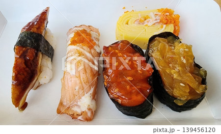 Assorted Gourmet Japanese Sushi Set with Eel Seared Salmon and Gunkan Maki Assorted Gourmet Japanese Sushi Set with Eel Seared Salmon and Gunkan Maki 139456120
