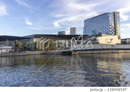 Melbourne, Australia - July 7, 2024 : Landscape of Seafarers bridge in South Melbourne, Australia on July 7, 2024. Melbourne, Australia - July 7, 2024 : Landscape of Seafarers bridge in South Melbourne, Australia on July 7, 2024. 139456597