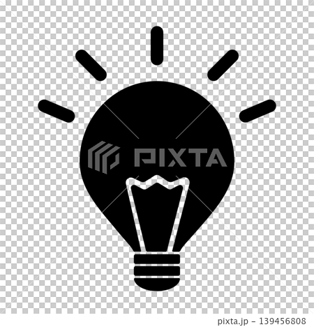 Simple monochrome light bulb icon 139456808