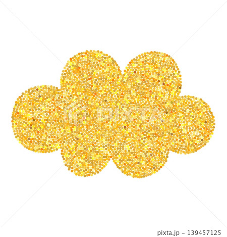 Yellow glitter cloud shape, golden cloud silhouette shiny shimmer texture, sky heaven sparkling grainy kid vector design Yellow glitter cloud shape, golden cloud silhouette shiny shimmer texture, sky heaven sparkling grainy kid vector design 139457125