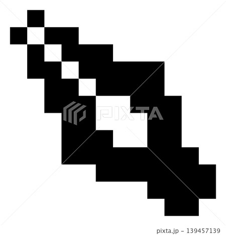 Fountain pen nib cursor pixel art vector icon, black outline 8bit retro pen tool sign, graphic design settings interface 139457139