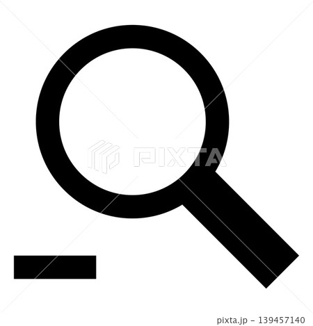 Magnifying glass with minus sign cursor vector icon, magnifier decrease scale, black outline Zoom out scaling settings Magnifying glass with minus sign cursor vector icon, magnifier decrease scale, black outline Zoom out scaling settings 139457140