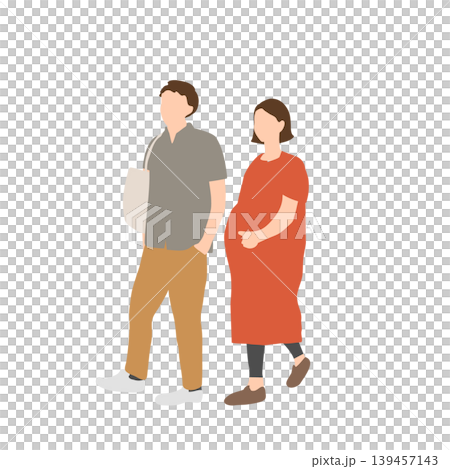Illustrations depicting the daily lives of pregnant women and married couples. Illustrations depicting the daily lives of pregnant women and married couples. 139457143