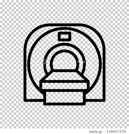 Simple line drawing pictogram vector illustration of an MRI machine. Simple line drawing pictogram vector illustration of an MRI machine. 139457370
