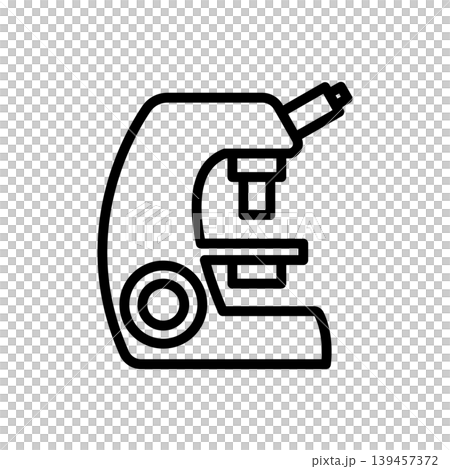 横から見た顕微鏡のシンプルな線画ピクトグラム 横から見た顕微鏡のシンプルな線画ピクトグラム 139457372