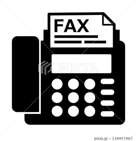 ビジネスで書類を送信したり受信できるFAXの機械イラスト 139457467