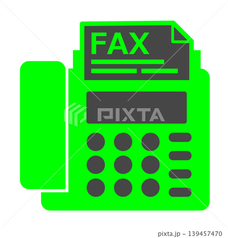 ビジネスで書類を送信したり受信できるFAXの機械イラスト 139457470