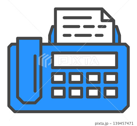 ビジネスで書類を送信したり受信できるFAXの機械イラスト 139457471