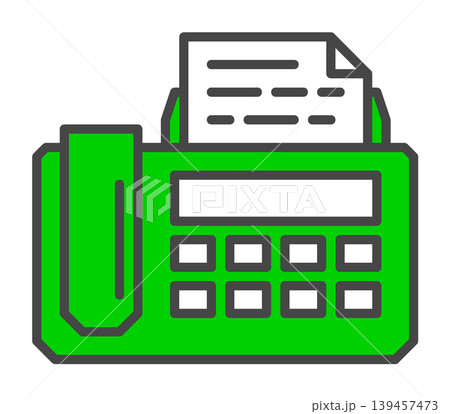 ビジネスで書類を送信したり受信できるFAXの機械イラスト ビジネスで書類を送信したり受信できるFAXの機械イラスト 139457473