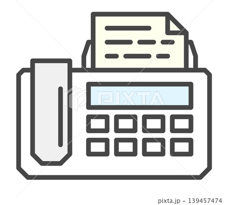 ビジネスで書類を送信したり受信できるFAXの機械イラスト ビジネスで書類を送信したり受信できるFAXの機械イラスト 139457474